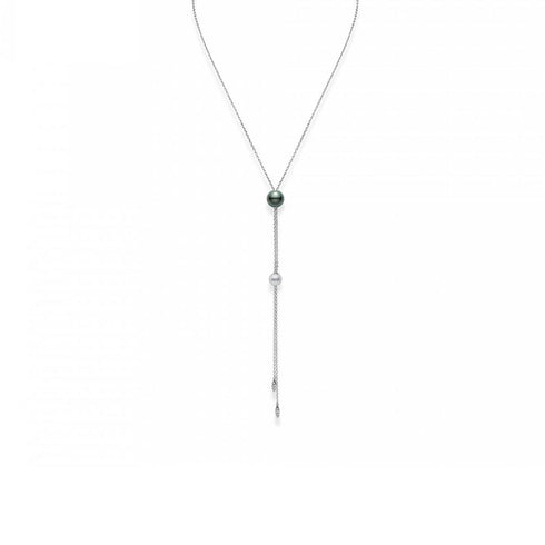 Akoya And Black South Sea Pearl Diamond Necklace - 1